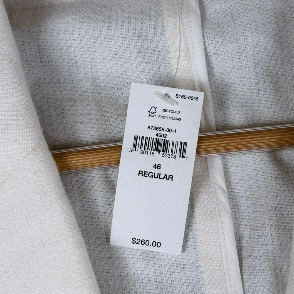 Banana Republic Blazer Mens 46R White Linen Blend Unstructured Jacket NWT $260